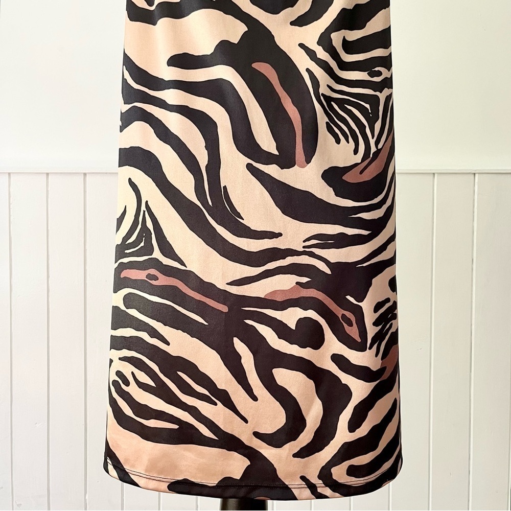 Zara Animal Print Slip Dress Size M - Picture 3 of 15